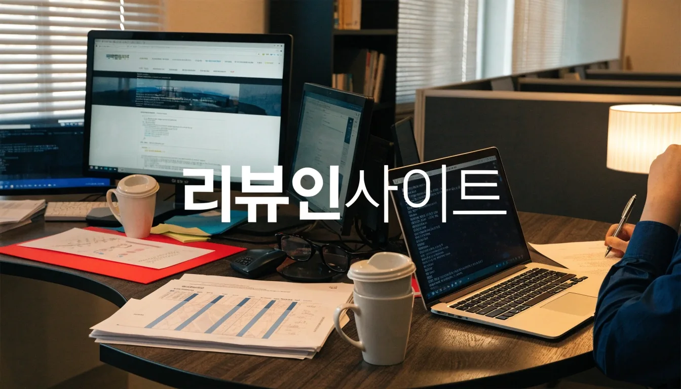 업무가 끝난 뒤 저녁 빛이 드는 린타비오 사무실 책상