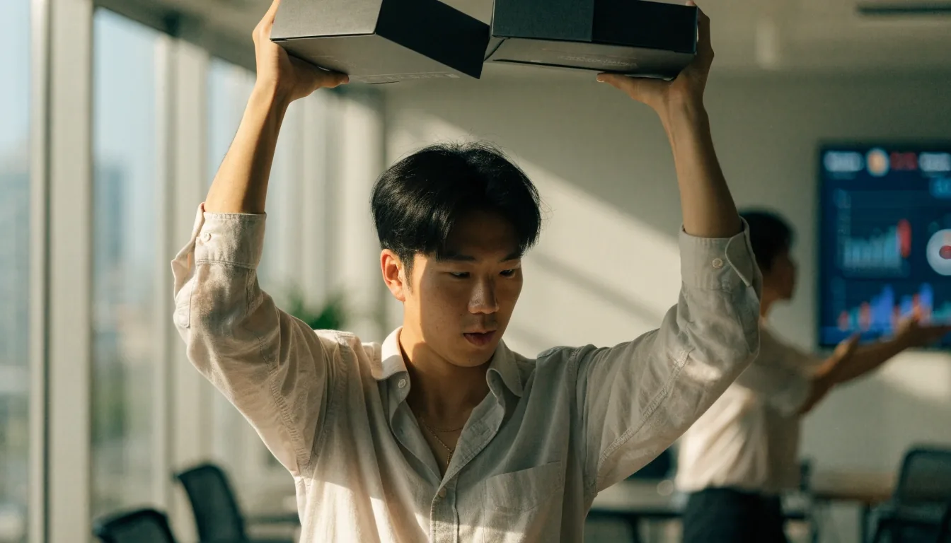 검토 회의가 끝난 서울 사무실 회의실에 노트북과 커피 잔이 남아 있는 장면
